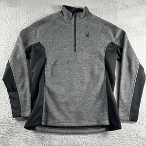 Spyder Quarter Zip Sweater Mens XL Outbound‎ Mid Weight Black Gray